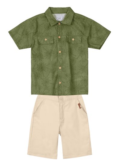 Conjunto infantil menino com camisa e bermuda Mundi - 10