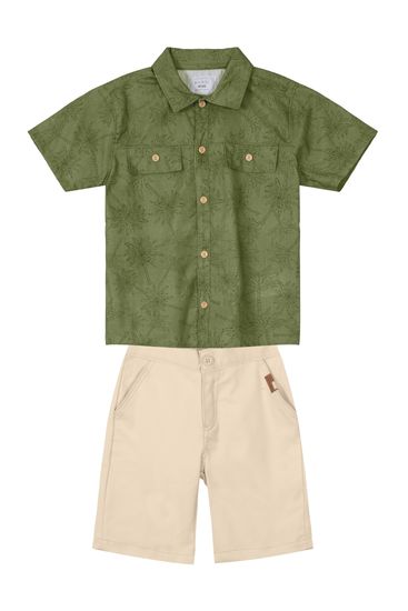 Conjunto infantil menino com camisa e bermuda Mundi - 8