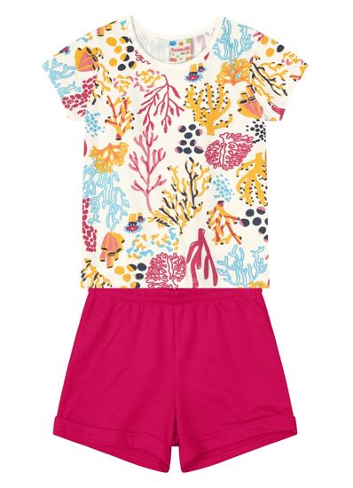 Conjunto infantil menina com blusa estampada Brandili - 1