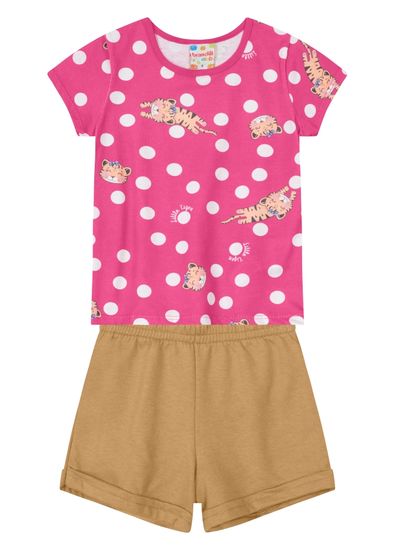 Conjunto infantil menina com blusa estampada Brandili - 1