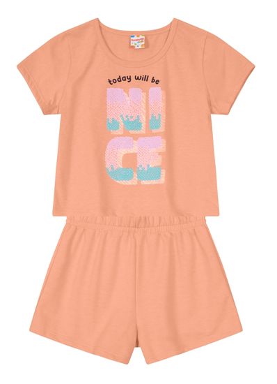 Conjunto infantil menina com blusa cropped Brandili - 10