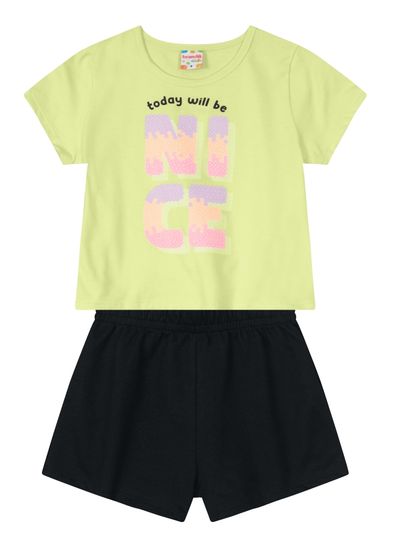 Conjunto infantil menina com blusa cropped Brandili - 10