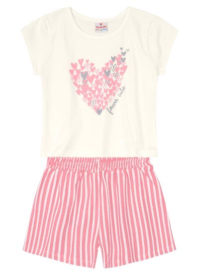 Conjunto infantil menina com blusa cropped Brandili - 10