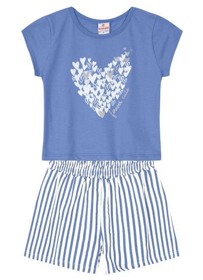 Conjunto infantil menina com blusa cropped Brandili - 4