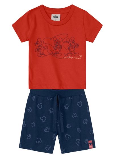 Conjunto Mickey Mouse infantil menino Mundi - 1