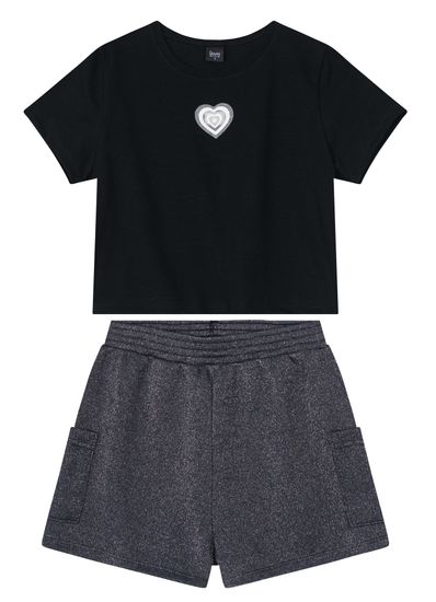 Conjunto infantil menina com cropped Young Class - 10