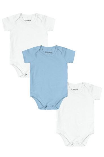 Kit bebê unissex com 3 bodies em cotton Brandili - RN