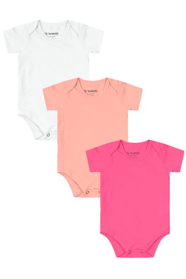 Kit bebê unissex com 3 bodies em cotton Brandili - G