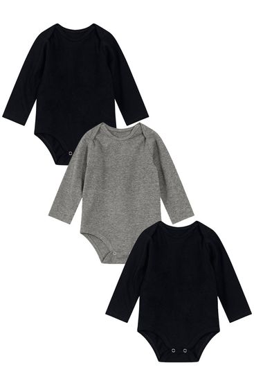 Kit bebê unissex com 3 bodies em cotton Brandili - G
