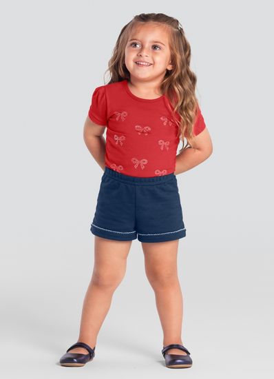 Blusa infantil menina com laços em strass Mundi - 1