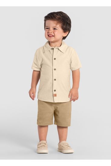 Camisa infantil menino em tricoline Mundi - 14