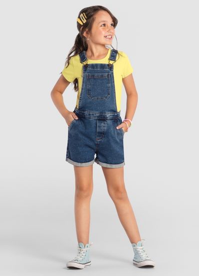 Jardineira jeans super comfort infantil menina Brandili - 10