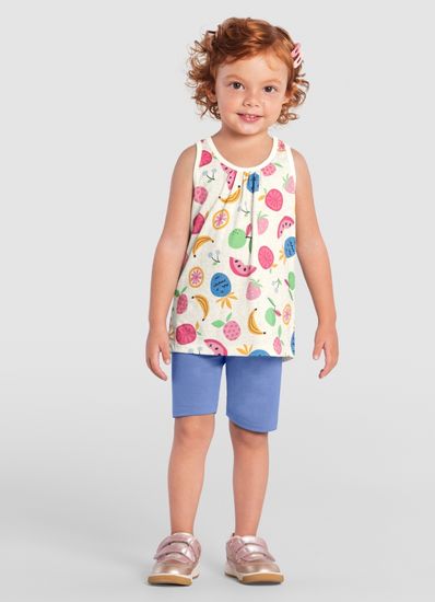 Conjunto infantil menina estampado Brandili - 1