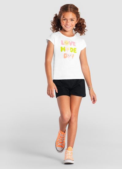 Conjunto infantil menina com estampa em puff Brandili - 12