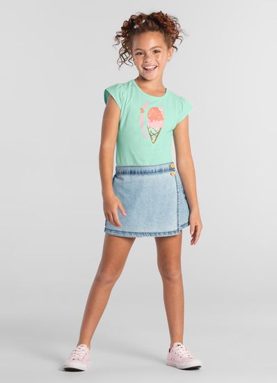 Blusa infantil menina malha sorvete Brandili - 4