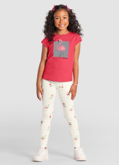 Conjunto infantil menina de flamingo Brandili - 12