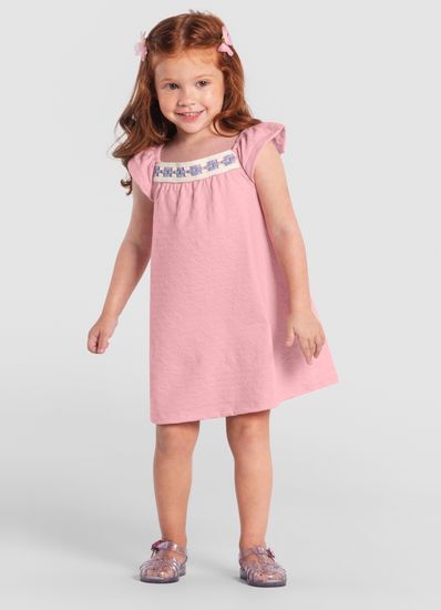 Vestido infantil menina em malha texturizada Brandili - 1