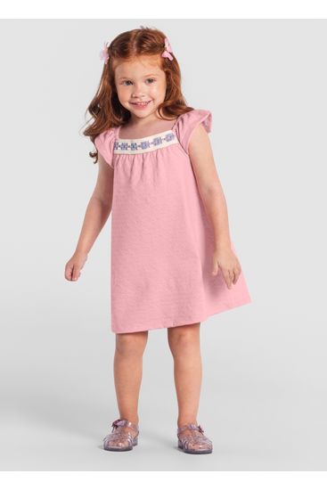 Vestido infantil menina em malha texturizada Brandili - 3