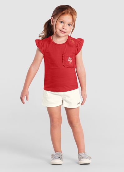 Blusa infantil menina de flores Brandili - 1