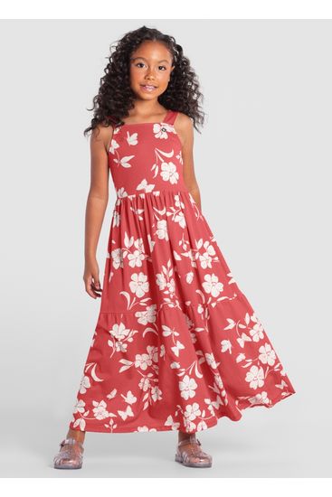 Vestido longo infantil menina de flores Brandili - 10