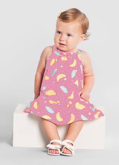 Vestido bebê menina de frutinhas Brandili Baby - G