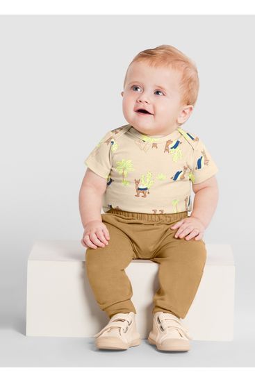 Body bebê menino em cotton Brandili Baby - M