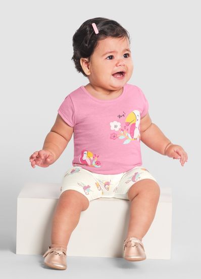 Conjunto bebê menina de tucano Brandili Baby - G