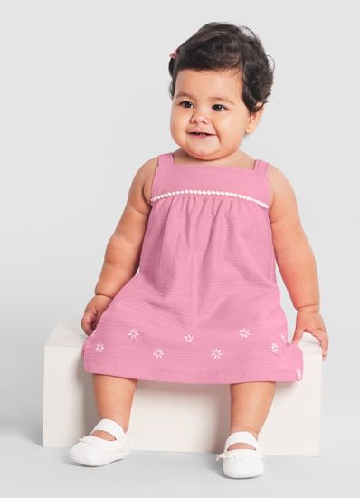 Vestido bebê menina com florzinhas Brandili Baby - G