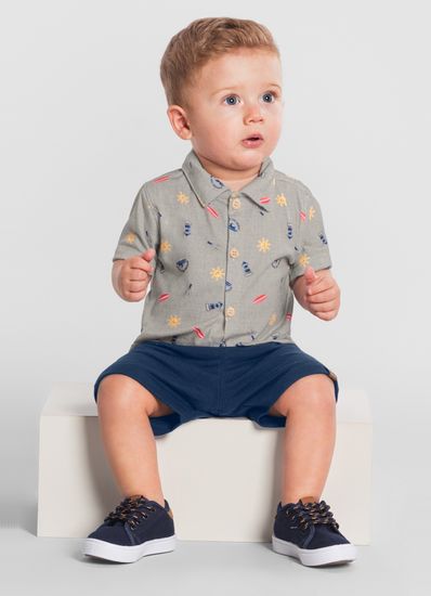 Conjunto bebê menino estampado Brandili Baby - G