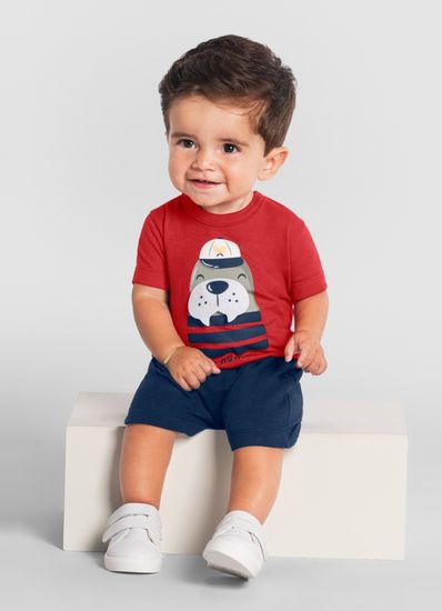 Conjunto bebê menino de leão marinho Brandili Baby - G