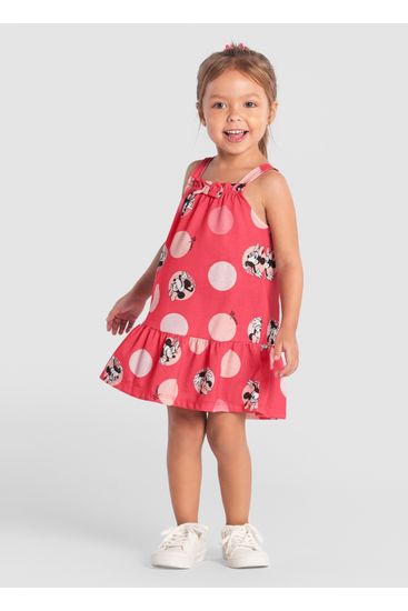 Vestido infantil menina da minnie mouse poá Brandili - 1