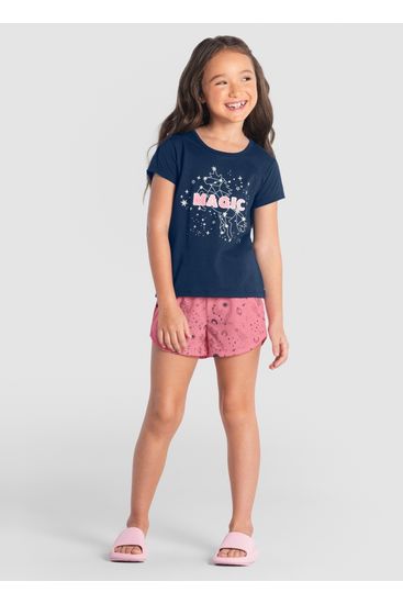 Pijama infantil menina de galáxia que brilha no escuro Brandili - 10