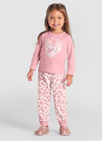 Pijama infantil menina de poodle Brandili - 1