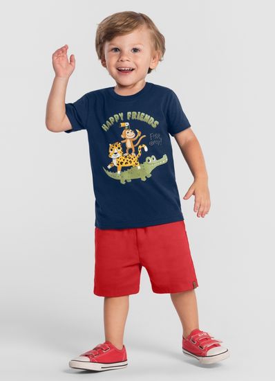 Camiseta infantil menino de animais Brandili - 1