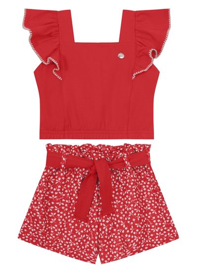 Conjunto infantil menina de florzinhas Mundi - 10