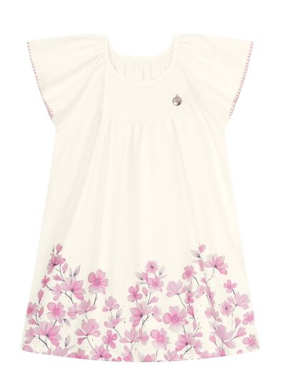 Vestido infantil menina de flores com strass Mundi - 10