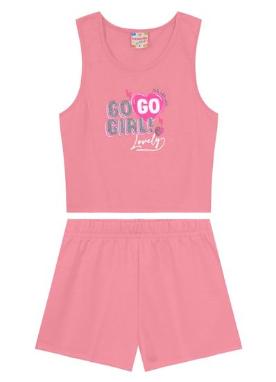 Conjunto infantil menina estampa com glitter Brandili - 4