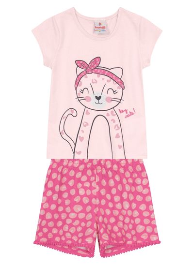 Conjunto infantil menina de gatinho Brandili - 1