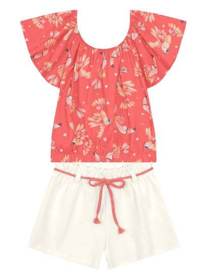 Conjunto infantil menina estampado Brandili - 10