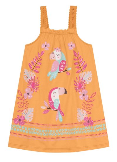 Vestido infantil menina de pássaros Brandili - 1