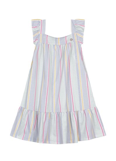 Vestido listrado infantil menina em malha Brandili - 4