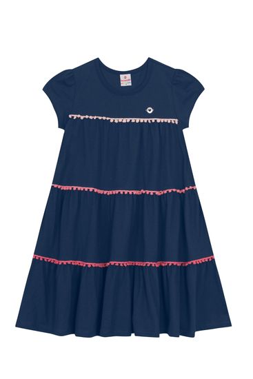 Vestido infantil menina três marias com pompons Brandili - 4