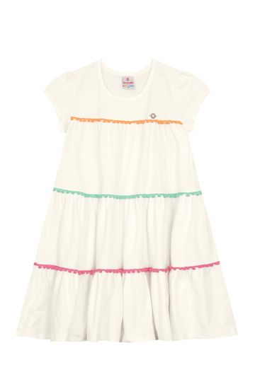 Vestido infantil menina três marias com pompons Brandili - 4