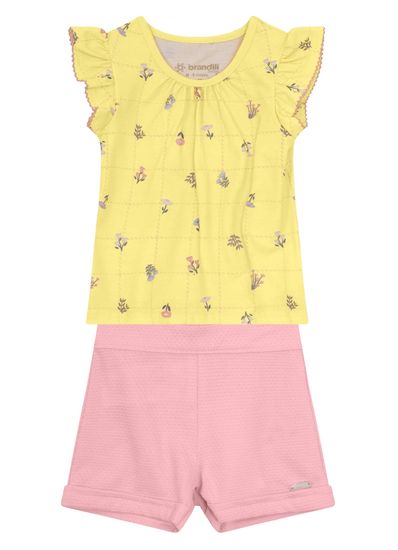 Conjunto bebê menina de flores Brandili Baby - G