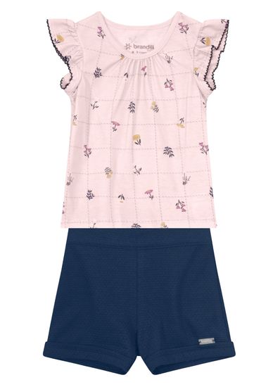 Conjunto bebê menina de flores Brandili Baby - G