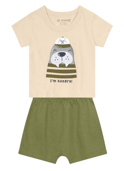 Conjunto bebê menino de leão marinho Brandili Baby - G