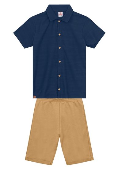 Conjunto infantil menino com Camisa e Bermuda Brandili - 4