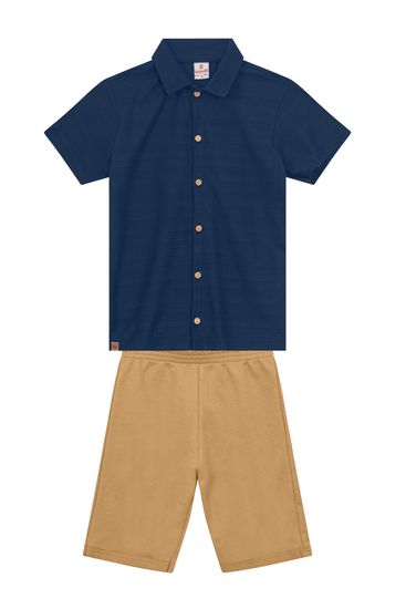 Conjunto infantil menino com Camisa e Bermuda Brandili - 6