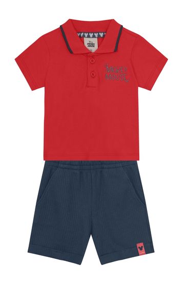 Conjunto polo bebê menino do mickey mouse Mundi - G