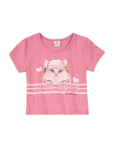 Blusa cropped neon infantil menina de gatinho Brandili - 8